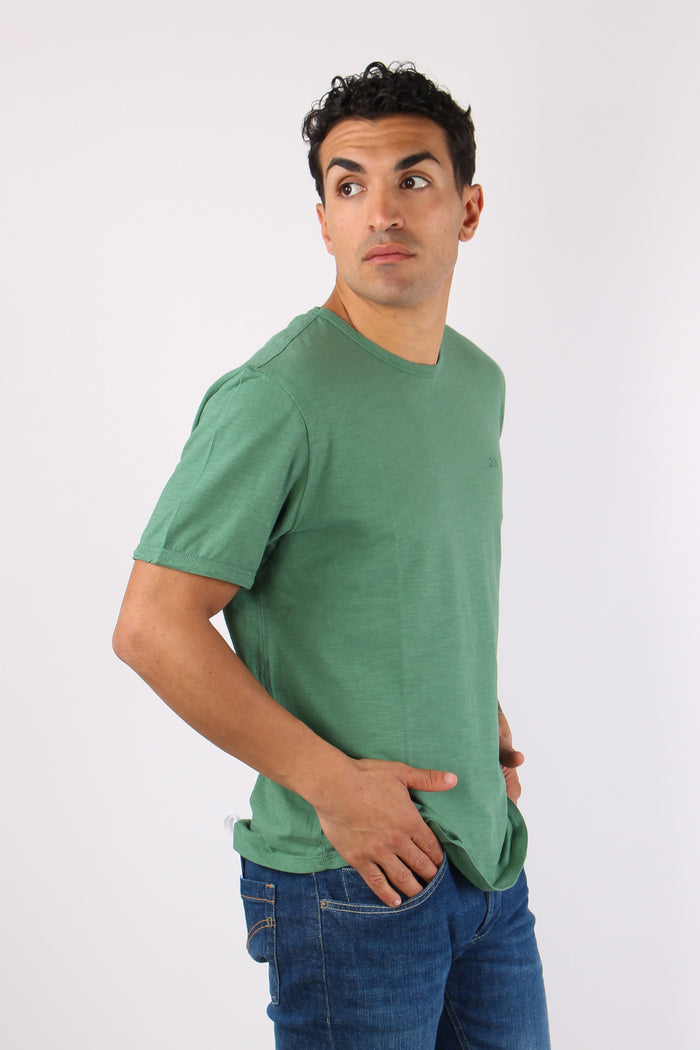 T-shirt Cotone Fiammato Muschio-3
