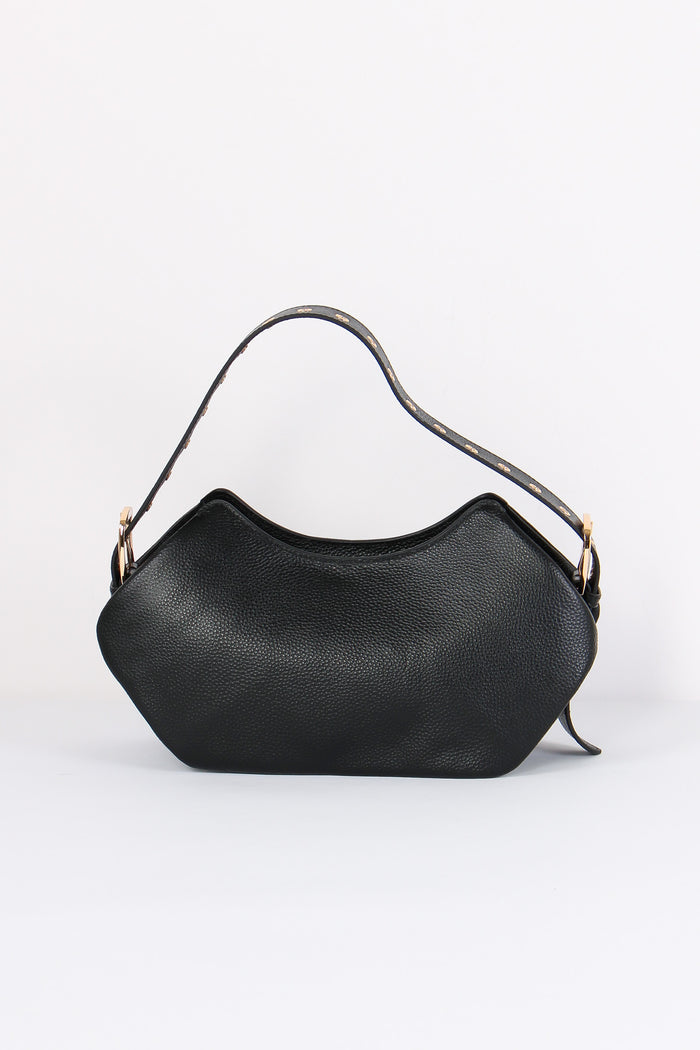 Tracolla Tasche Borchie Lather Black-3