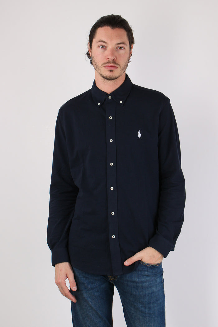 Camicia Twill Cotone Leggero Aviator Navy-2