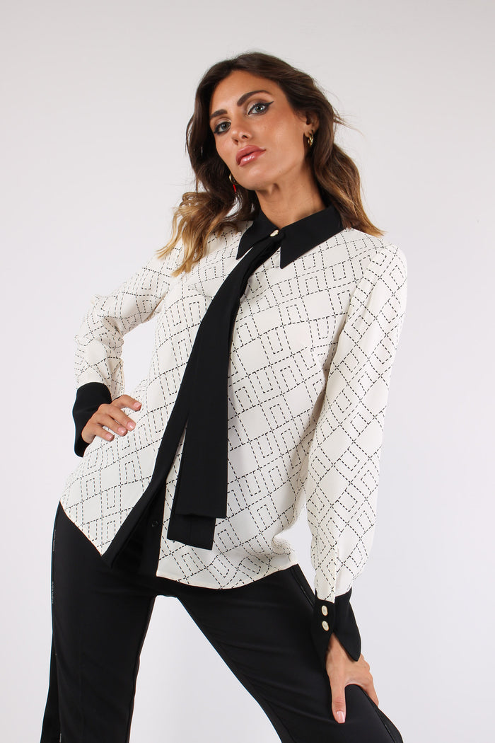 Blusa Cravatta Milk/nero-4