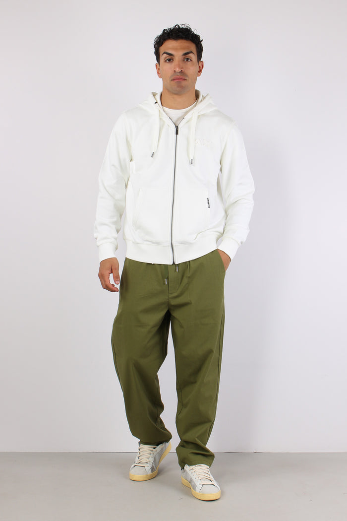Felpa Full Zip Delavee Bianco