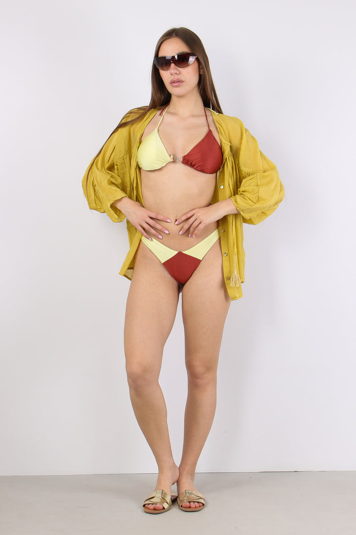 Bikini Triangolo Bicolore Ruggine/oro-5