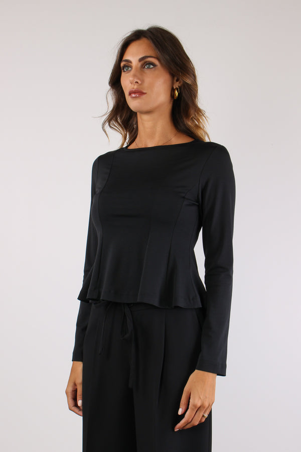 Maglia M/l Riprese Fianchi Nero-2