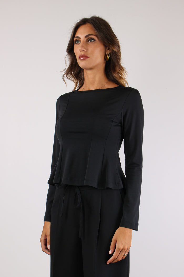 Maglia M/l Riprese Fianchi Nero-2