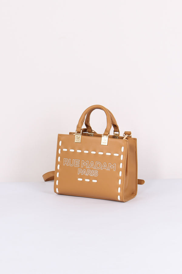Shopping Mini Rigida Impunture Cognac-2