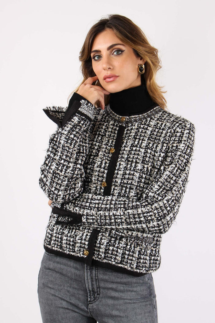 Giacca Chanel Tricot Nero/panna-4