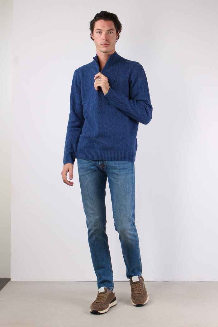 Felpa Mezza Zip Tecnica Rustic Navy-4