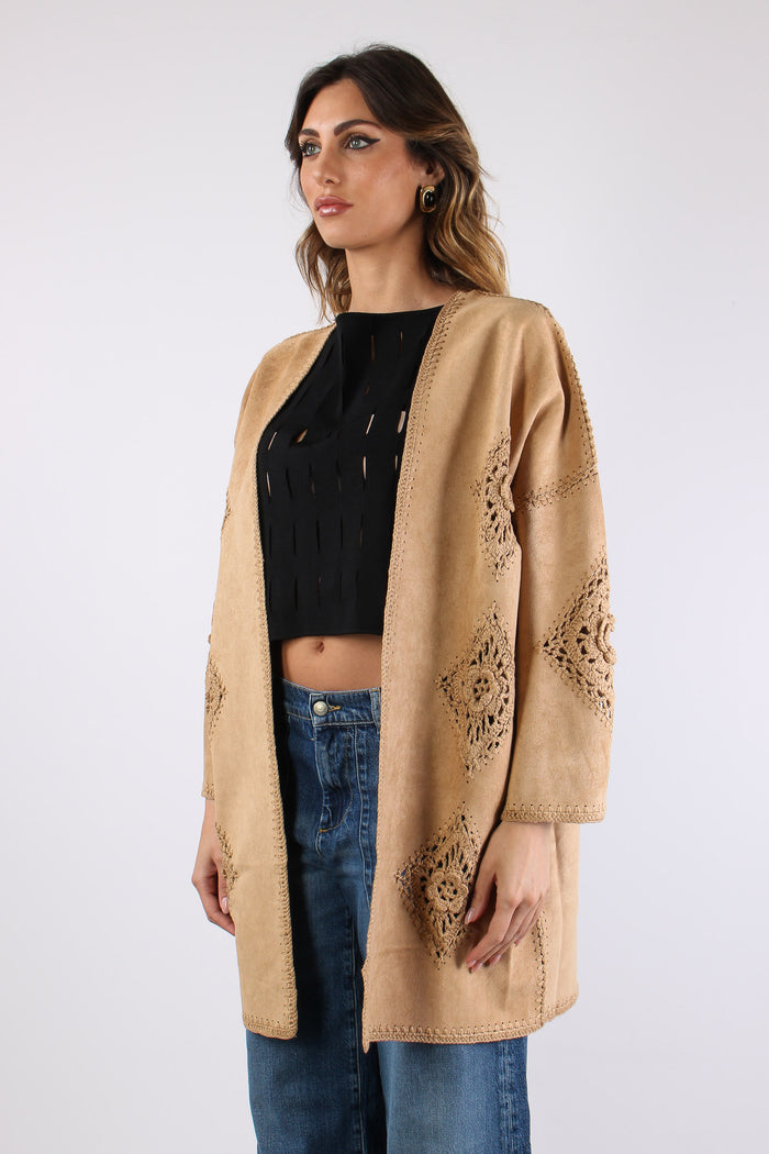 Kimono Eco Suede Ricami Suede-5