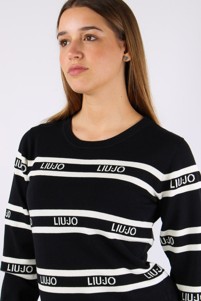 Maglia Ml Girocollo Riga Nero/bianco-7