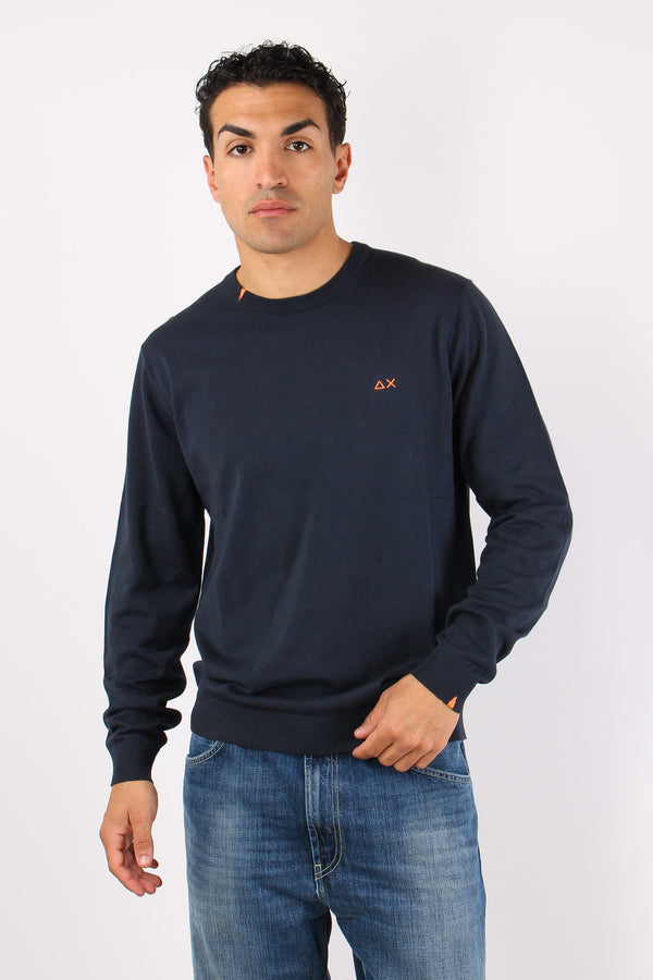 Maglia Basica Cotone Navy Blue-2