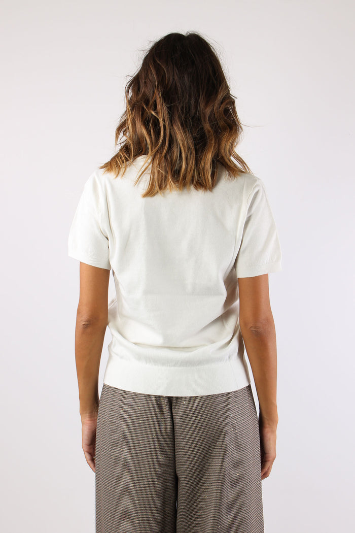 Maglia Girocollo M/m  Viscosa Latte-4