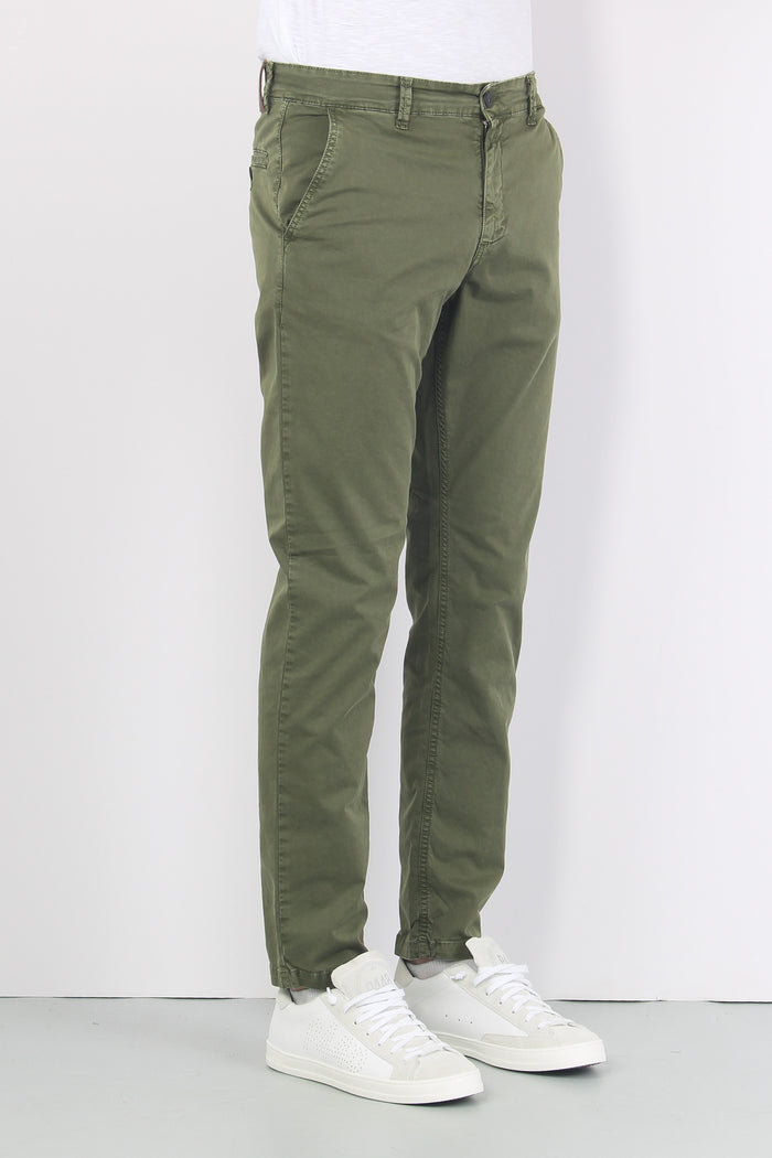 Pantalone Chino Cotone Olive Green-5