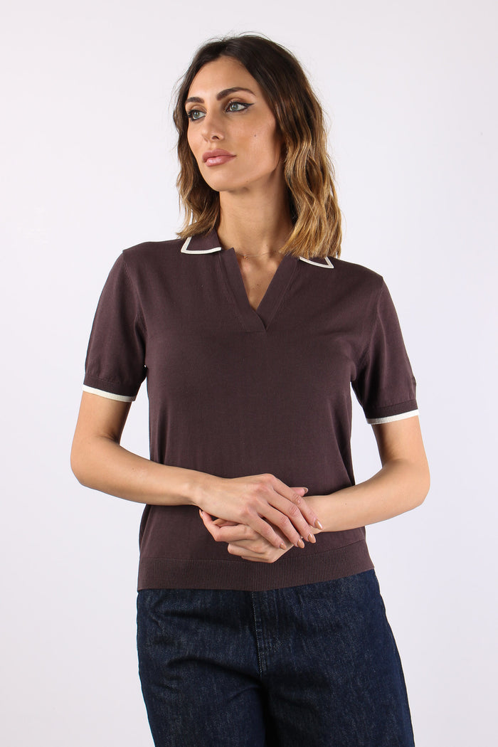 Polo Derby Profilo Contrasto Moro/beige-2