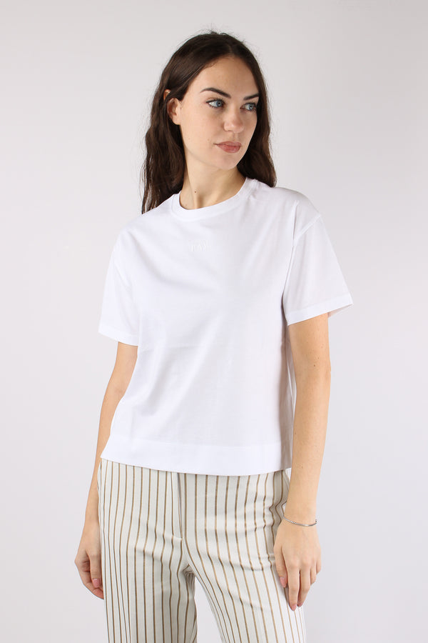 T-shirt Logo Manica Corta Bianco-2
