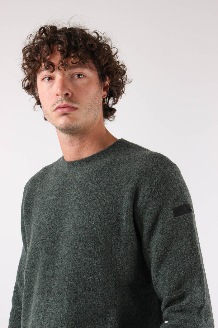 Girocollo Lana Boucle Forest Green-7