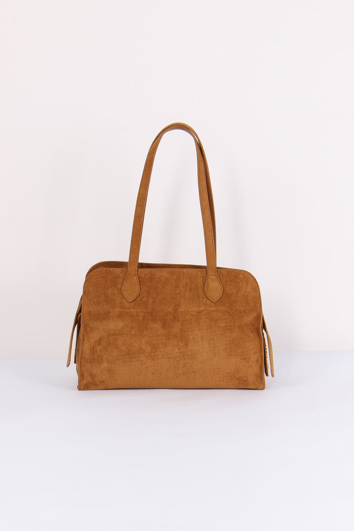 Shopping Mini Ecocamoscio Cuoio-3