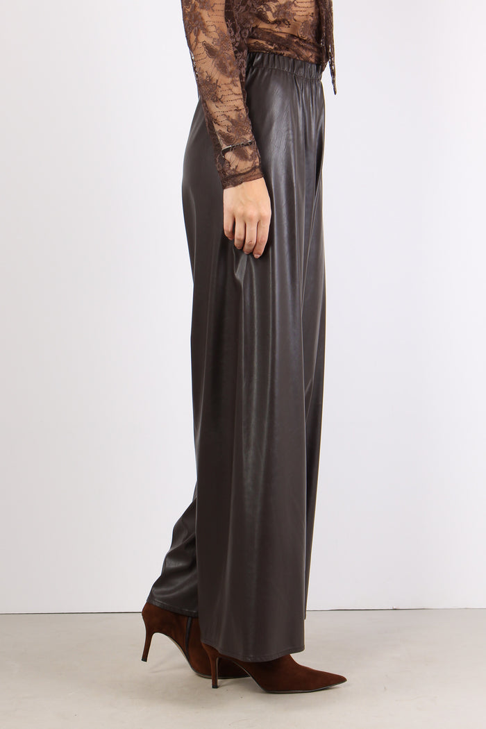 Pantalone Scampanato Ecopelle Moro-6