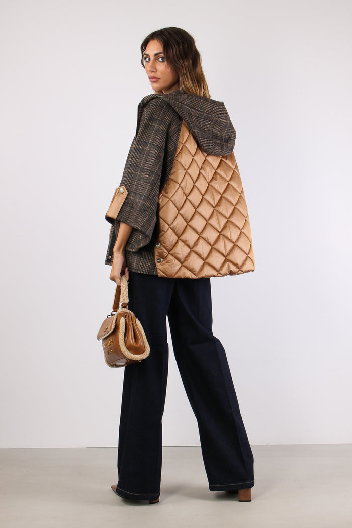 Cappa Quadro Retro Nylon Camel Check-5