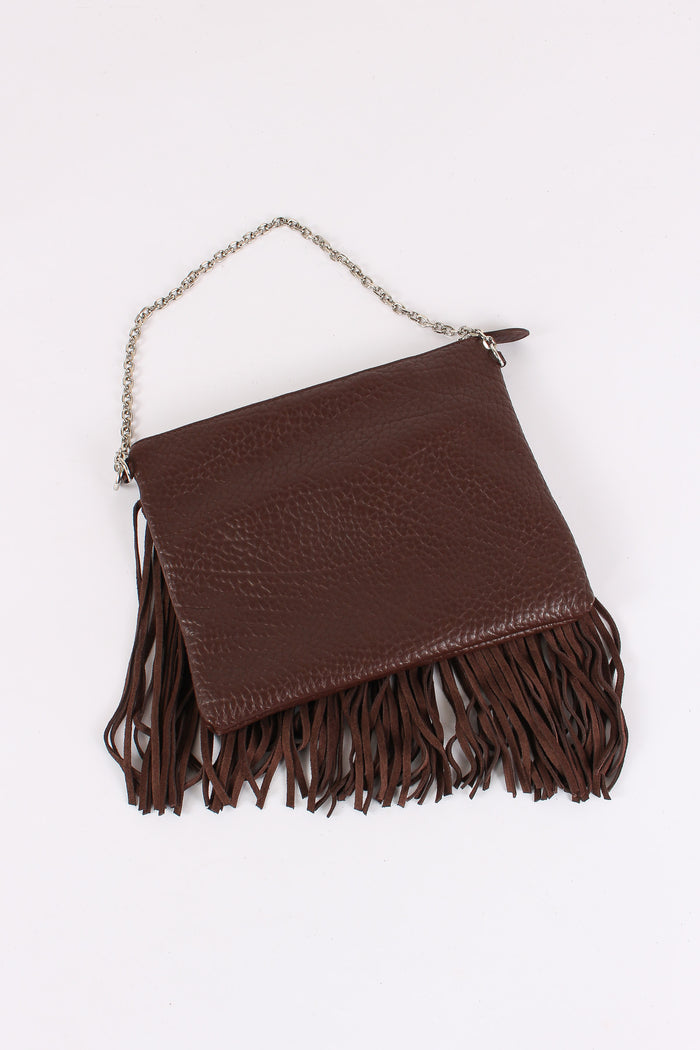 Tracolla Patta Borchie Frange Dark Brown-7