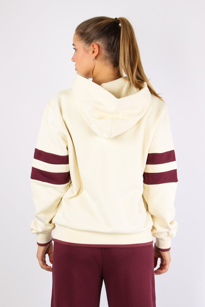 Felpa Cappuccio Collge Bianco Burro-3
