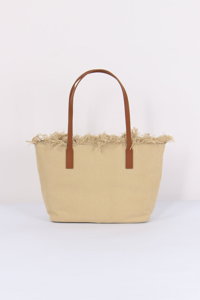 City Bag Mid Frange Beige-3