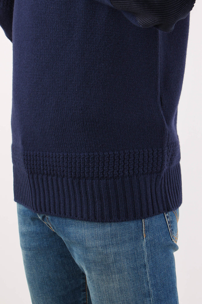 Mezza Zip Tasca Velluto Blu-11