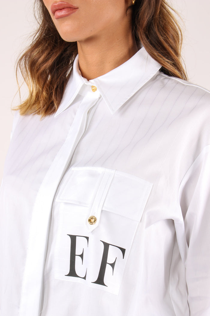 Camicia Over Cotone Bianco-8