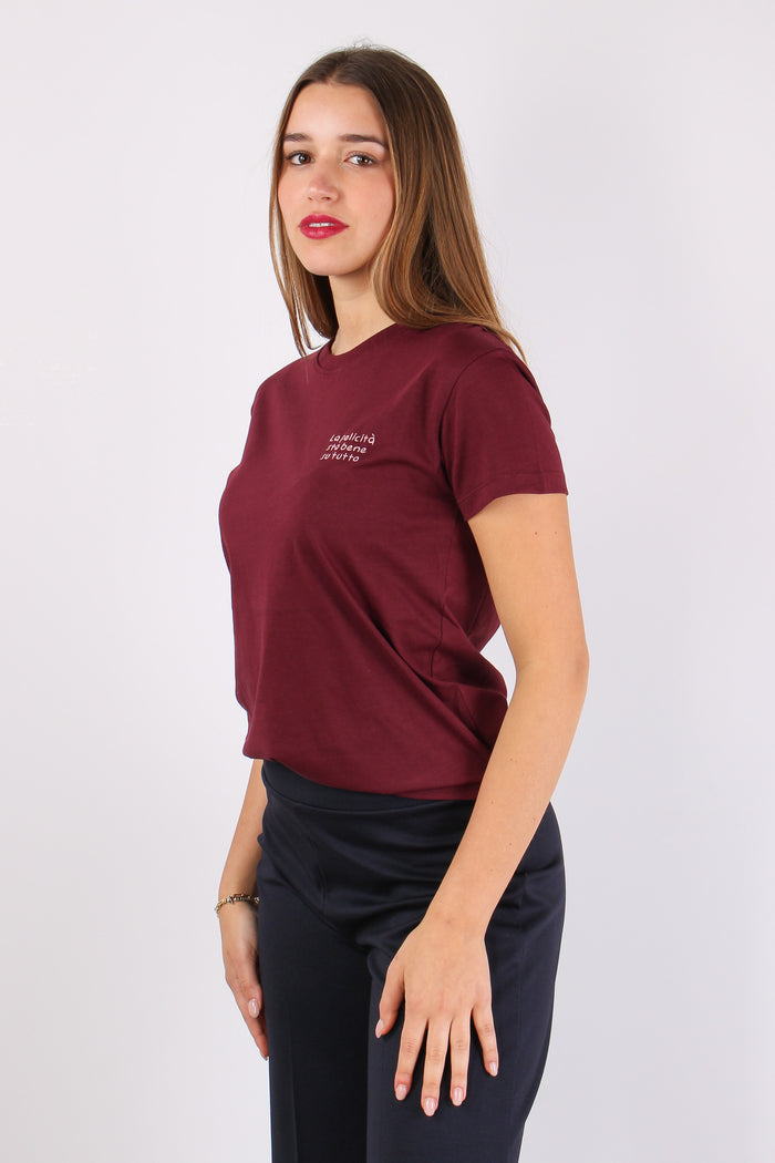 T-shirt Ricamo La Felicita Sta Bordeaux-7