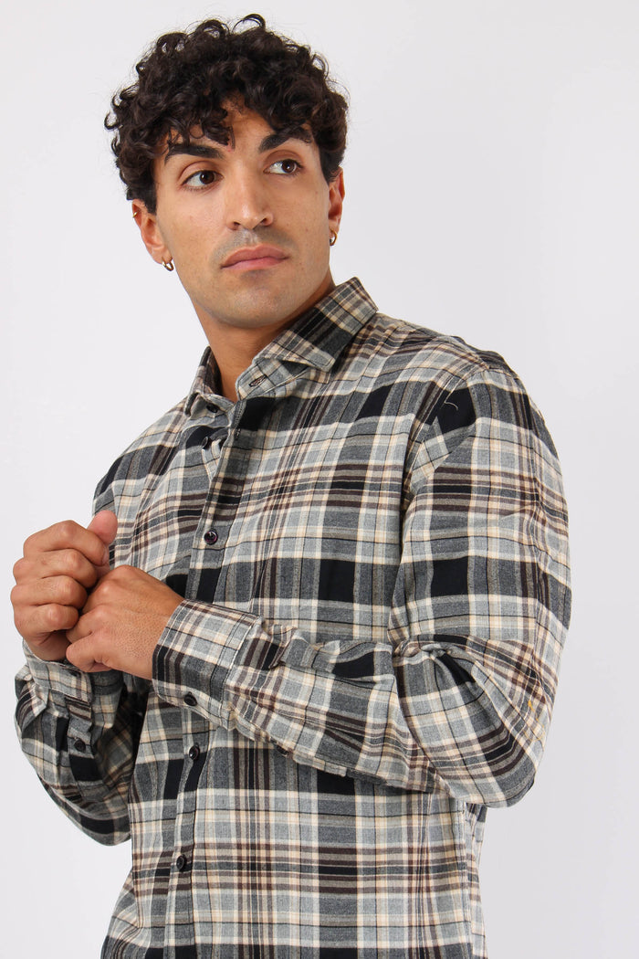 Camicia Flanella Check Black-8