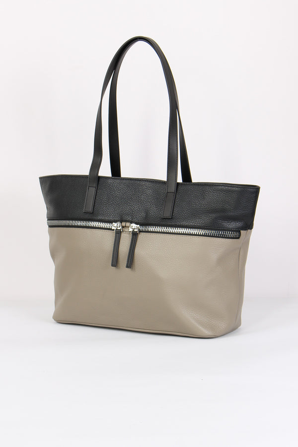 Corallina Shopping Zip Grande Fossil Black-2