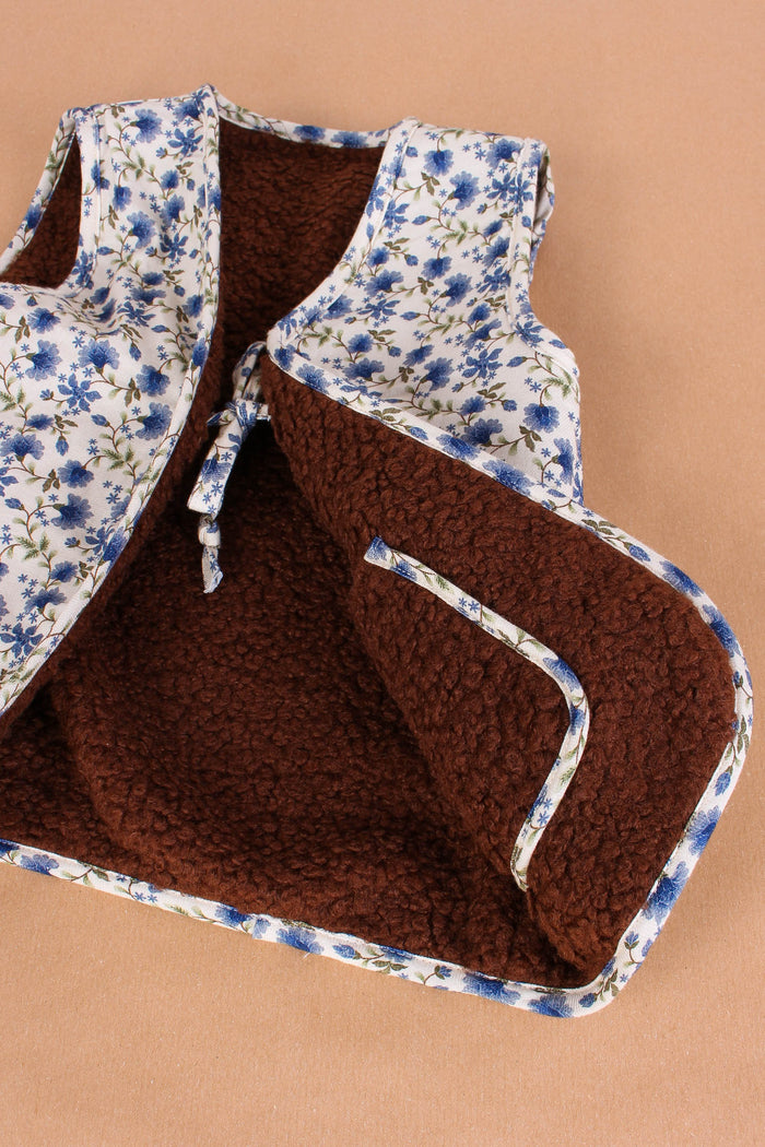 Gilet Teddy Fantasia Fiore Cioccolato-7