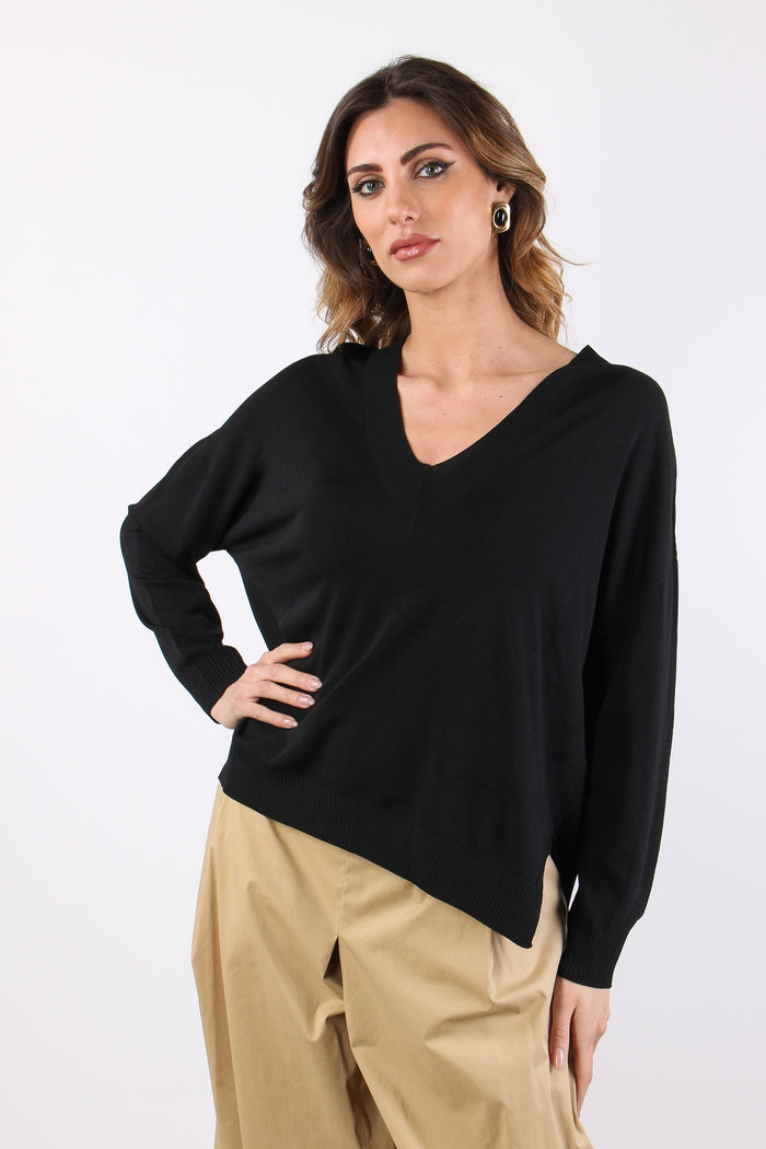 Maglia  M/m Scavo V Nero-2