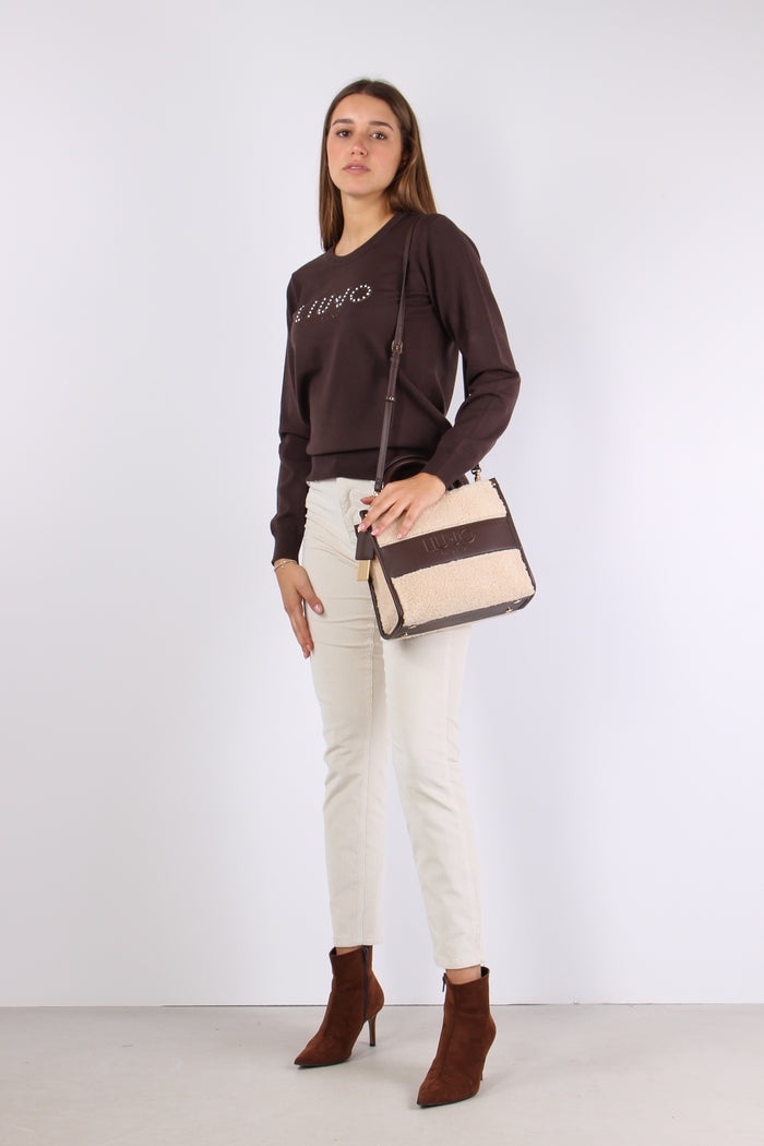 Maglia Logo Viscosa Cioccolato-6