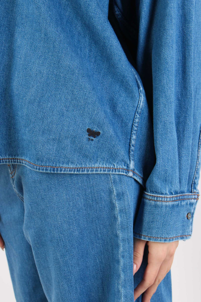 Wkdfoggia Camicia Over Denim Indaco Medio-10