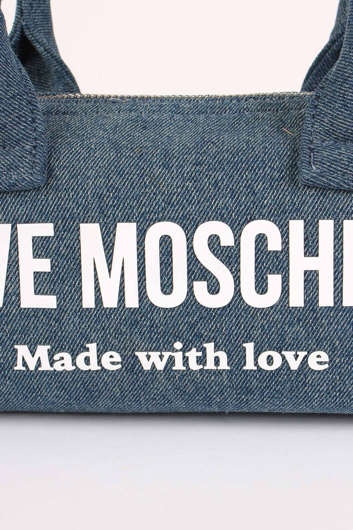 Bauletto Canvas Lettering Denim-5