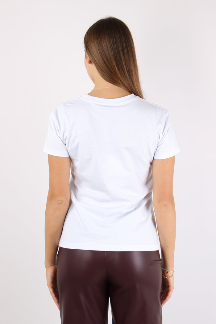 T-shirt Ricamo More Amor Por F Bianco-5