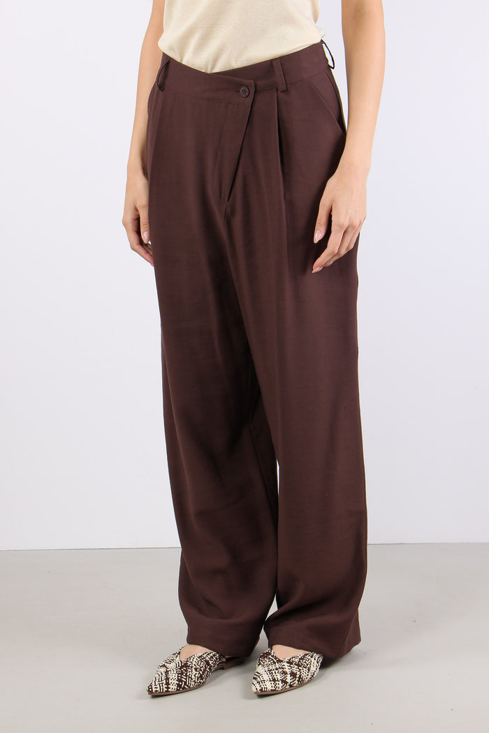 Pantalone Abbottonatura Asimme Cioccolato-3
