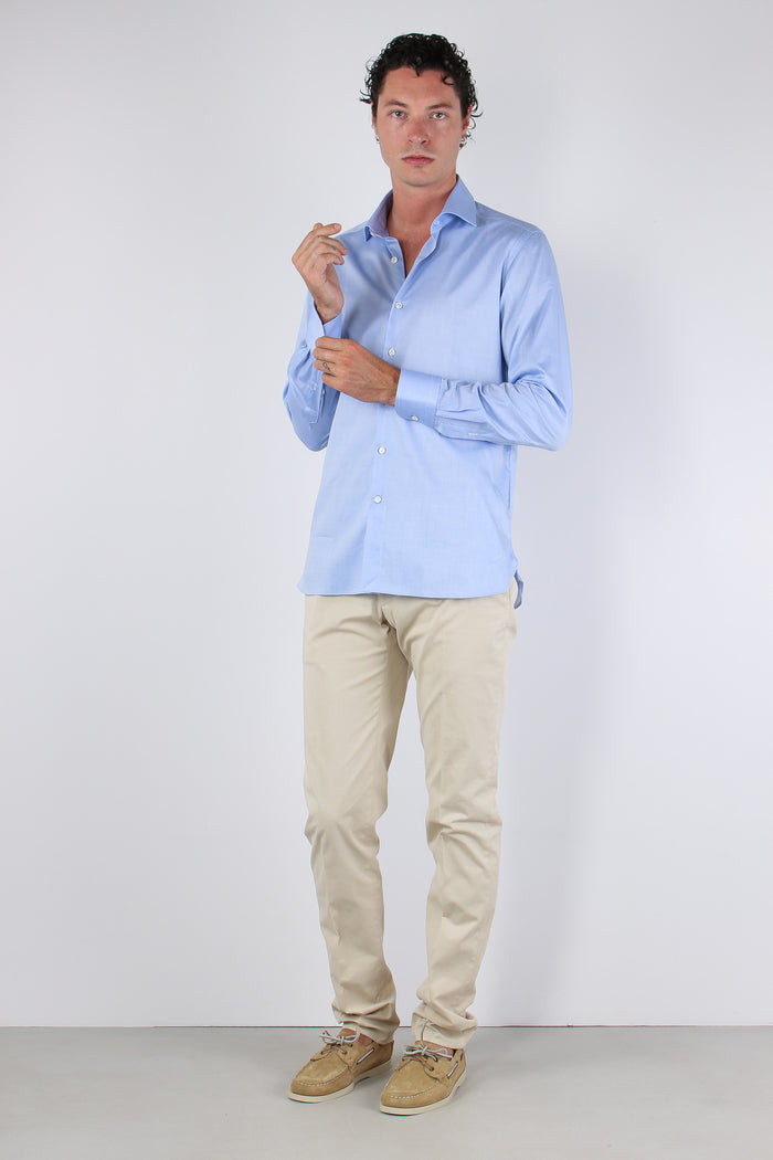 Camicia Oxford Celeste-5