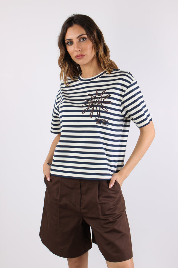 Sabato T-shirt Cotone Ricami Off White-2