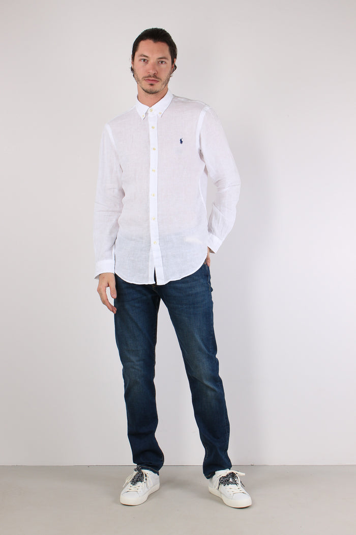 Camicia Lino Slim Fit White-2