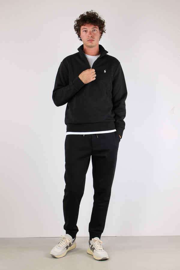 Felpa Mezza Zip Polo Black