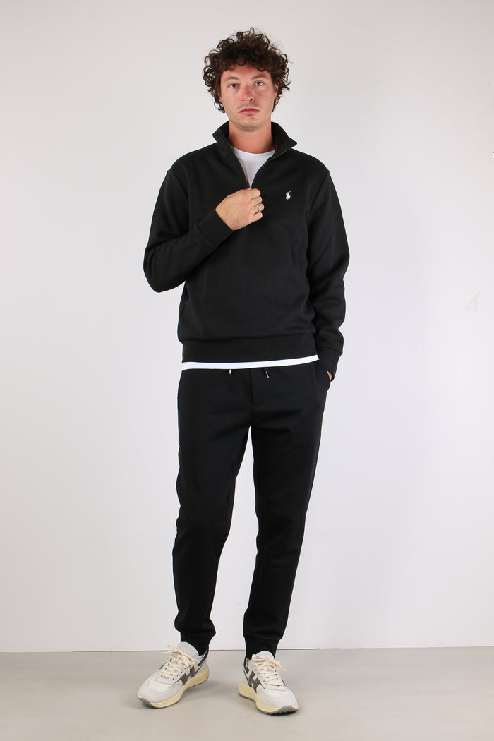 Felpa Mezza Zip Polo Black