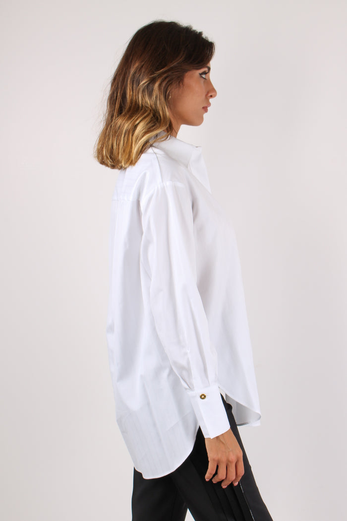 Camicia Over Cotone Bianco-6
