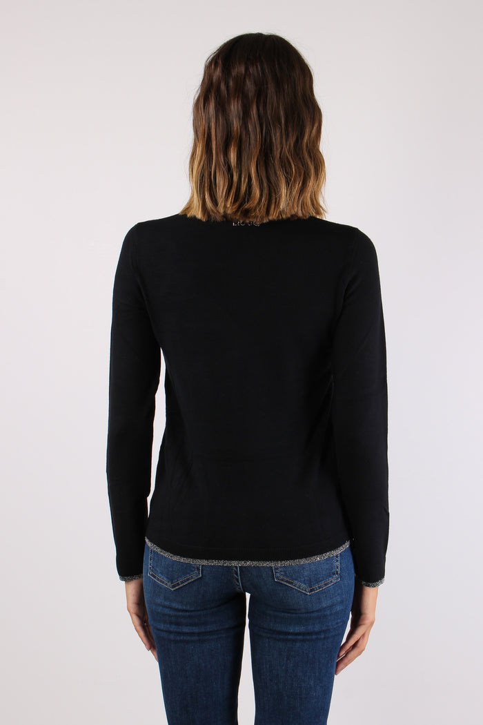 Maglia Gircollo Viscosa Lurex Nero-5
