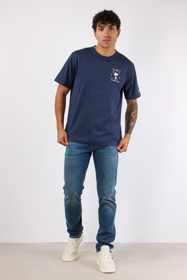 T-shirt Snoopy Complicated Blu-2