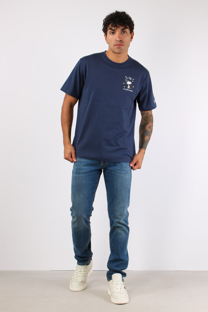 T-shirt Snoopy Complicated Blu-2