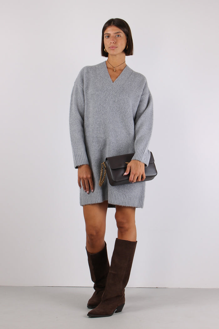 Abito Scavo V Misto Alpaca Grigio Medio Melange-2