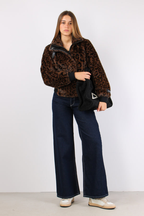 Bomber Gancio Collo Leopard