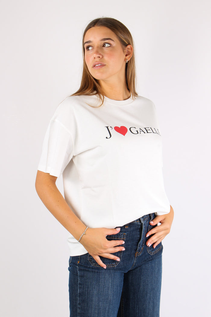 T-shirt Logo Cuore Off White-6
