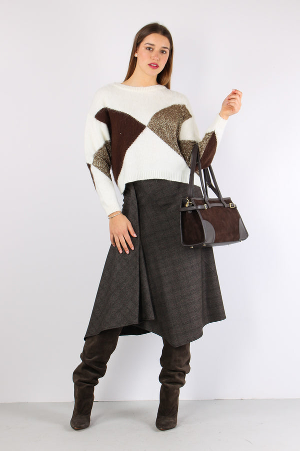 Maglia Rombi Luex Panna/moro